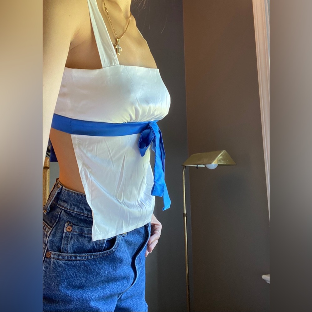Satin Open Back Tank Top
